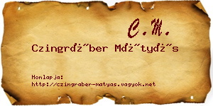 Czingráber Mátyás névjegykártya