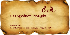 Czingráber Mátyás névjegykártya