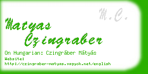 matyas czingraber business card