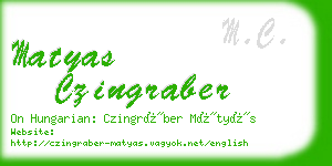 matyas czingraber business card